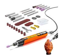 Dewireaey Kit d'outil rotatif sans fil,6 Vitesses, Crayon à Graver Rechargeable avec Éclairage,Kit de gravure et de bricolage polyvalent - Pour la restauration de modèles, la réparation électronique,
