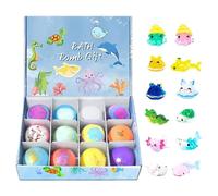 Dewireaey Lot de 12 balles de bain pour - Motif animaux marins - Doux pour la peau - Pour les à se baigner dans la - Pour les d'âge préscolaire, à la maison, en