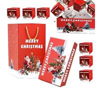 Dewireaey Noël Boîte à Surprise,Boîte à Argent Pop-Up et Pliante pour Fêtes | Coffret Cadeau pour Enveloppes Rouges Cérémonies Fêtes Mariages Anniversaires Souvenirs
