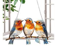 Dewireaey Oiseau Artificiel Décoratif,Ornement Oiseau Plat 2D en Acrylique | Attrape-Soleil Mignon Coloré pour Fenêtre, Intérieur, Extérieur, Maison, Cuisine, Pelouse, Jardin, Balcon, Porche, Cour