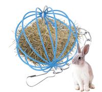 Dewireaey Râteau à foin pour lapin, dispositif de distribution pour lapins - Balle d'alimentation flottante en métal - Accessoire de cage pour petits animaux, hamsters, chinchillas