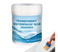 Dewireaey Revêtement Imperméable | 300g Colle Réparation Transparente,Agent Anti-Fuites Colle Réparatrice avec Gants et Pinceau pour Toitures Jardin Intérieur et Extérieur