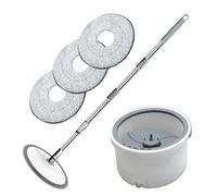 Dewireaey Serpillère de nettoyage avec seau, kit complet avec un mécanisme d'essorage - Accessoires de nettoyage ménagers avec système d'eau sale séparé pour la salle de bain et la cuisine