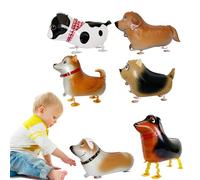 Dewocke Ballons Animaux Marcheurs, 6 Ballons Chien En Aluminium Avec Pieds, Animal De Compagnie Ballon, Design Airwalker Adapté Aux Soirées à Thème De Chien, Décorations D'anniversaire Pour Enfants