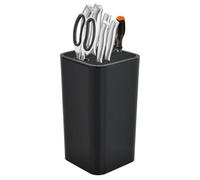 Dewocke Bloc Couteaux Sans Couteaux, Porte Couteaux de Cuisine avec Fente pour Ciseaux, Support de Couteaux Carré, Bloc de Rangement de Couteaux, Facile à Nettoyer - Noir