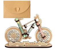 Dewocke Cadeau d'argent pour Vélo, Tirelire Vélo en Bois, Cadeau en Argent pour Cycliste, Cadeau de VTT, Cadeau de Vélo Cool Décoration de Vélo, Cadeaux en Bois, pour Amis Famille Amoureux