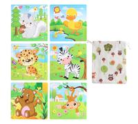 Dewocke Lot de 6 Puzzles en Bois à 9 Pièces Chacun - Jouets Montessori Animaux, Parfait pour L'Éducation des Tout Petits Garçons et Filles - Jouet Éducatif Idéal pour Enfants de 2 à 5 Ans