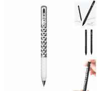 Dewppxi Stylo géométrique en métal froissé - Stylo sensoriel croustillant - Soulage le stress - Pour l'école, la maison, le bureau, le bureau - Stylo à gel rétractable de 0,5 mm (argenté)