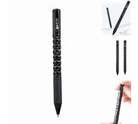 Dewppxi Stylo géométrique en métal froissé - Stylo sensoriel croustillant - Soulage le stress - Pour l'école, la maison, le bureau, le bureau - Stylo à gel rétractable de 0,5 mm (noir)