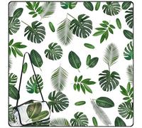 DEWUR Couverture de Pique-Nique Extra Large 200x 200cm - Couverture d'extérieur imperméable, Anti-Sable, Lavable, Pliable et Portable pour pelouse, Plage, Camping (Feuilles Vertes)