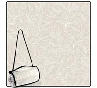 DEWUR Couverture de Pique-Nique imperméable et Pliable pour Plage, Camping, pelouse, Parc, Accessoire Mignon (Feuilles Kaki) 200 x 200 cm