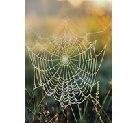 Dewy Spiderweb on Pink Flowers: 199 Page Blank & Lined Diary Ideal for Journaling, Recipes, Notes, Poetry, Lyrics and Dreams!