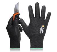 DEX FIT Cru553 Gants Anti-Coupure Niveau 5, Power Grip Antidérapant, Confort 3D comme à Mains Nues, Fins & Légers, Respirants, Compatibles Écran Tactile, Lavables; Prime Noir 6 (XS) 1 Paire