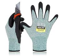 DEX FIT Cru553 Gants Anti-Coupure Niveau 5, Power Grip Antidérapant, Confort 3D comme à Mains Nues, Fins & Légers, Respirants, Compatibles Écran Tactile, Lavables; Vert 10 (XL) 3 Paires