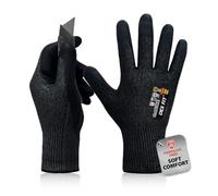DEX FIT Cru953HE A9 Cut Resistant Gloves, ESD Touchscreen, Power Grip for Metal Stamping, Glass & Construction, Black, L, 1 Pair