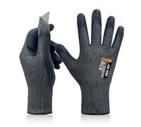 DEX FIT Cru953HE A9 Cut Resistant Gloves, ESD Touchscreen, Power Grip for Metal Stamping, Glass & Construction, Black Grey, S, 1 Pair
