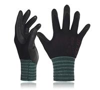 DEX FIT FN320 Gants de Travail Nylon Nitrile, Confort 3D Mains Nues, Légers & Flexibles, Grip Antidérapant, Compatibles Écran Tactile, Respirants & Lavables, noir 10 (XL)