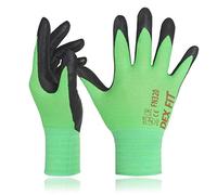 DEX FIT FN320 Gants de Travail Nylon Nitrile, Confort 3D Mains Nues, Légers & Flexibles, Grip Antidérapant, Compatibles Écran Tactile, Respirants & Lavables, Vert 7 (S) 3 paires