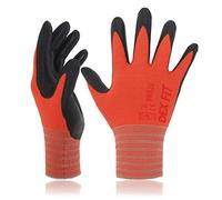 DEX FIT FN320 Gants de Travail Nylon Nitrile, Confort 3D Mains Nues, Légers & Flexibles, Grip Antidérapant, Compatibles Écran Tactile, Respirants & Lavables, Rouge 7 (S) 3 paires