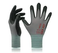 DEX FIT FN320 Gants de Travail Nylon Nitrile, Confort 3D Mains Nues, Légers & Flexibles, Grip Antidérapant, Compatibles Écran Tactile, Respirants & Lavables, Gris 9 (L) 3 paires