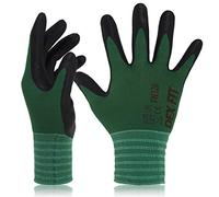 DEX FIT FN320 Gants de Travail Nylon Nitrile, Confort 3D Mains Nues, Légers & Flexibles, Grip Antidérapant, Compatibles Écran Tactile, Respirants & Lavables, Vert Forêt 7 (S) 3 Pairs