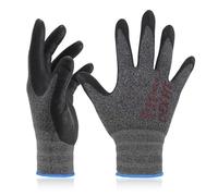 DEX FIT FN330 Gants de Travail Nitrile, Confort 3D Mains Nues, Prise Antidérapante Humide & Huileuse, Compatibles Écran Tactile, Fins, Respirants, Noir-Gris 9 (L) 3 Paires
