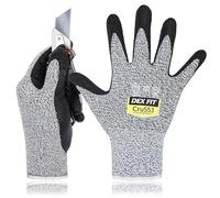 DEX FIT Gants de Travail Cru553 Résistants aux Coupures Niveau 5, Adaptation 3D Confortable Extensible, Agrippants Nitrile Durable, Smart Touch, Fins Légers, Lavables, Gris 7 (S) 1 Paire