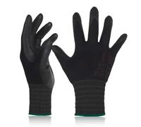 DEX FIT Gants de travail FN330, Adaptation 3D Confortable et Extensible, Agrippants, Revêtement en Mousse de Nitrile Durable, Smart Touch, Fins et Légers, Lavables, 12 Paires (FN330 Black, M)