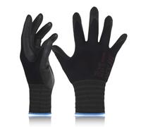 DEX FIT Gants de travail FN330, Adaptation 3D Confortable et Extensible, Agrippants, Revêtement en Mousse de Nitrile Durable, Smart Touch, Fins et Légers, Lavables; 1 Paire (FN330 Black, L)