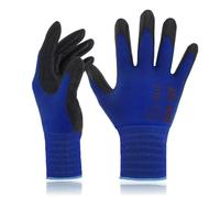 DEX FIT Gants de travail FN330, antidérapants Bleu L 1 Paire | Adaptation 3D, Confortable et Extensible, Agrippants, Nitrile Durable, Smart Touch, Fins et Légers