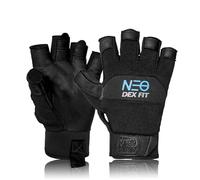 DEX FIT MG210 Lite Gants Mitaines Légers, Cuir Résistant à l'Eau, Respirants pour Pêche, Vélo, Photo, Bricolage, Fauteuil Roulant; Black/Black M 1 Paire