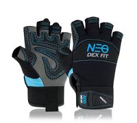 DEX FIT MG310 Gants sans Doigts Résistants aux Impacts, Durables, Anti-Choc, Antidérapants, Comfortables, Compatibles Écrans, Netoyables, Noirs XL (10) 1 Paire
