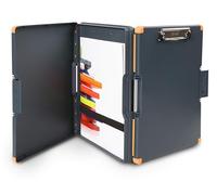 Dexas Duo Clipcase - Organisateur et étui de rangement double face - en polyester robuste - Gris/orange - 33 x 25,4 cm