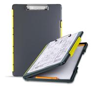 Dexas Legal Taille Slimcase Bloc-Notes de Stockage, Gris avec Clip Jaune