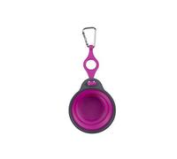 Dexas Pet Gobelet de Voyage Pliable avec Porte-Bouteille et Mousqueton Fuchsia