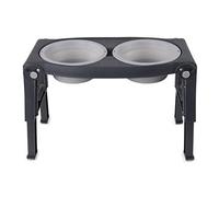 Dexas Pets Mangeoire Double réglable en Hauteur pour Animaux de Compagnie Gris Clair