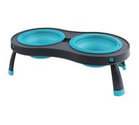 Dexas Popware for Pets Mangeoire surélevée pour Animaux domestiques Gris/Bleu Taille S