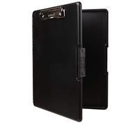 Dexas Slimcase Lot de 2 Porte-Blocs en Plastique avec Rangement et Ouverture latérale, Fournitures de Bureau pour Organiser, Transporter et Ranger, Support A4, idéal pour Les Infirmiers, Noir