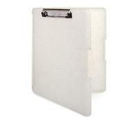 Dexas Slimcase Lot de 2 porte-blocs en plastique avec rangement et ouverture latérale, reliure blanche pailletée naturelle, fournitures de bureau, porte-bloc pour organiser, transporter et ranger,