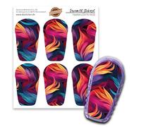 Dexcom Lot de 6 autocollants pour capteur G6 - Motif plumes - Autocollants pour capteurs Diasticker®