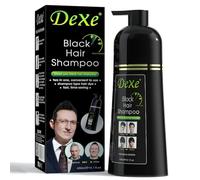 Dexe Black Hair Shampooing 400 ml - Coloration rapide, sans ammoniaque, formule à base de plantes naturelles brillantes longue durée | Coloration pour cheveux ginseng gingembre avec Kajal