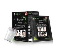 Dexe Black Shampooing 25ml x 10 - Teinture Rapide, Sans Ammoniaque, Brillance Longue Durée Composition naturelle à base de plantes | Colorant Cheveux Ginseng-Gingembre avec Kajal