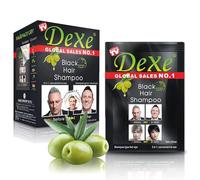 Dexe Economy Black Hair Shampooing 25 ml x 10 - Coloration rapide, sans ammoniaque, formule naturelle à base d'herbes brillantes longue durée | Coloration capillaire au ginseng ginseng avec Kajal