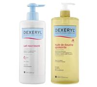 Dexeryl Huile de Douche Apaisante 1L + Lait Nourrissant 500ml