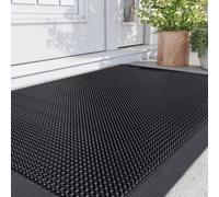 DEXI Paillasson Exterieur Entree 61 x 91.5 cm, Dessous en Caoutchouc Antidérapant, Profil Bas, Imperméable Tapis Entree Interieur pour Porte, Jardin, Cour, Noir