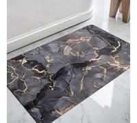 DEXI Tapis de Bain Antidérapant 43 x 110 cm, Super Absorbant, Sèche Rapide, Ultra Mince, Facile à Nettoyer, pour Portes de Salle de Bain, Baignoire, Douche, Gris foncé