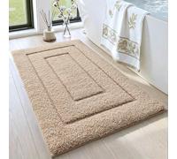 DEXI Tapis de Bain Extra Doux et Absorbant - Antidérapant et Confortable - pour Baignoire, Douche, Salle de Bain - Lavable en Machine - 50,8 x 81,3 cm - Beige