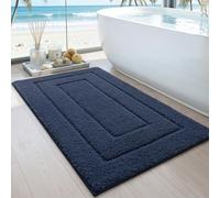 DEXI Tapis de Bain Extra Doux et Absorbant - Tapis de Bain antidérapant et Confortable - pour Baignoire, Douche, Salle de Bain - Lavable en Machine - 61 x 109 cm - Bleu Marine