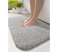 DEXI Tapis de Salle de Bain Extra Doux et Absorbant, Lavable, antidérapant, pour Sol de Salle de Bain, Baignoire, Salle de Douche (81,3 x 50,8 cm, Gris)