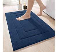 DEXI Tapis Salle de Bain Antidérapant 40 x 60 cm, Moelleux en Microfibre, Absorbant l'eau, Lavable en Machine, Extra Epais, pour Douche, Baignoire, Marine